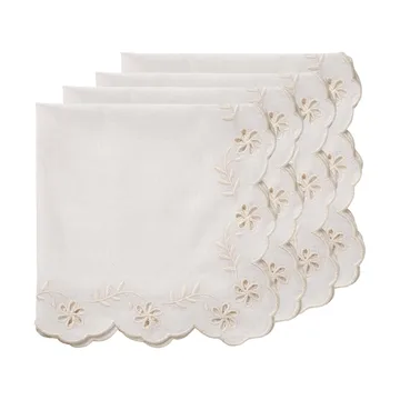 Lace bawełniana serwetka - Offwhite, zestaw 4 szt., 45x45 cm - Pick a Poppy