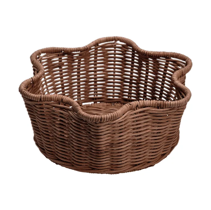 Rattan Round kosz - Ciemnobrązowy, 23 cm - Pick a Poppy