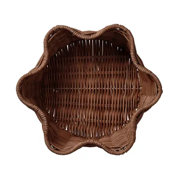 Rattan Round kosz - Ciemnobrązowy, 23 cm - Pick a Poppy