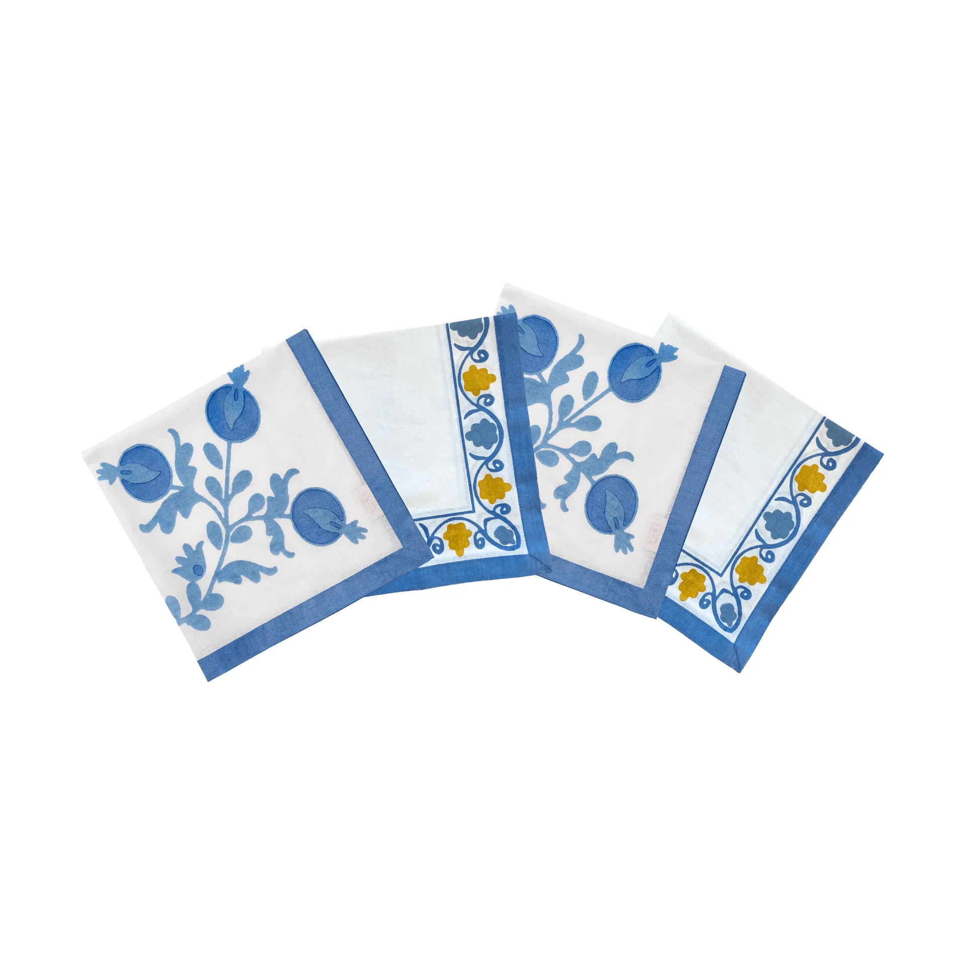 Suzani bawełniana serwetka, Blue, 4‑pak, 45x45 cm Pick a Poppy
