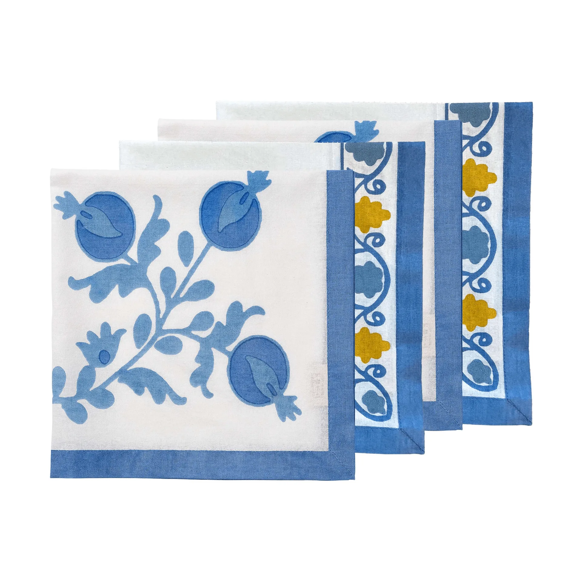 Suzani bawełniana serwetka, Blue, 4‑pak, 45x45 cm Pick a Poppy