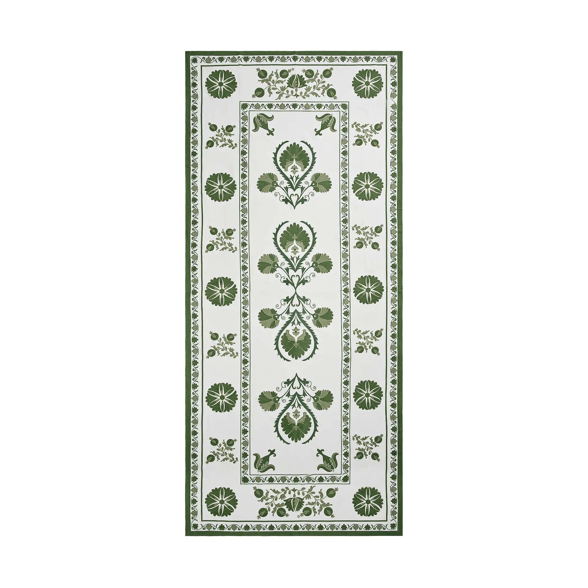 Suzani obrus, Zielony, 250x150 cm Pick a Poppy