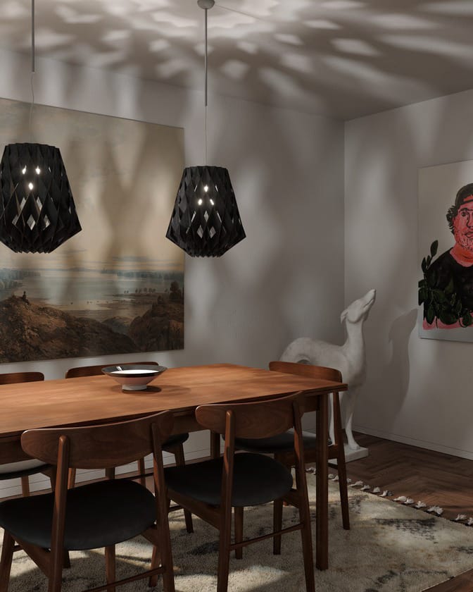 Lampa wisząca Pilke Signature Ø36 cm, Czarny Pilke