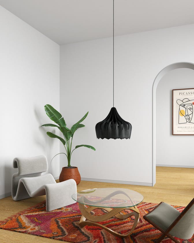 Lampa wisząca Pioni L Ø52 cm, Czarny Pilke