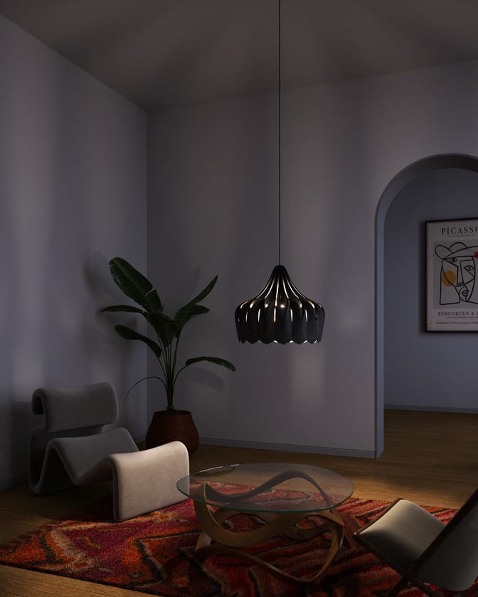 Lampa wisząca Pioni L Ø52 cm, Czarny Pilke