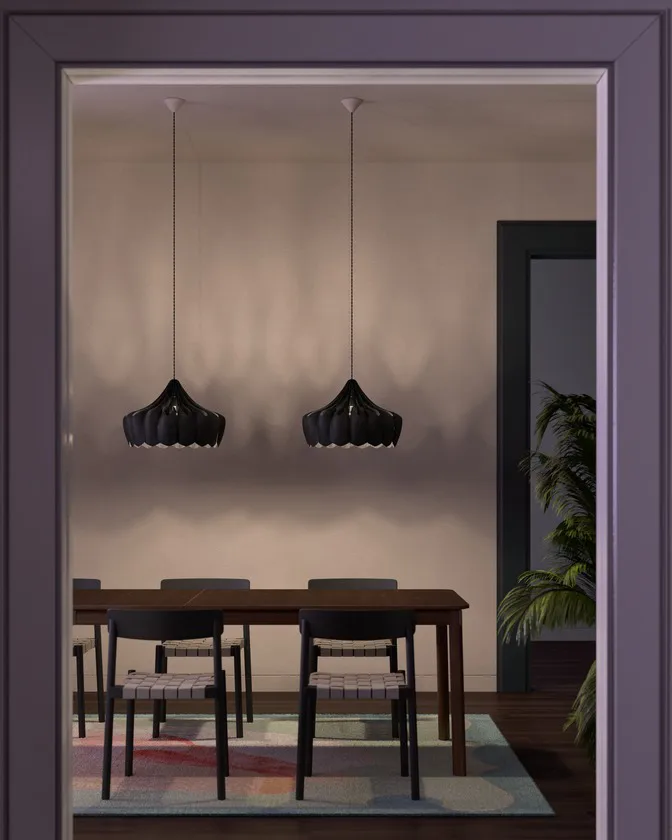 Lampa wisząca Pioni S Ø38 cm, Czarny Pilke