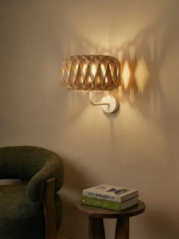 Signature 25 kinkiet - Brzoza, Ø28×15,5 cm - Pilke