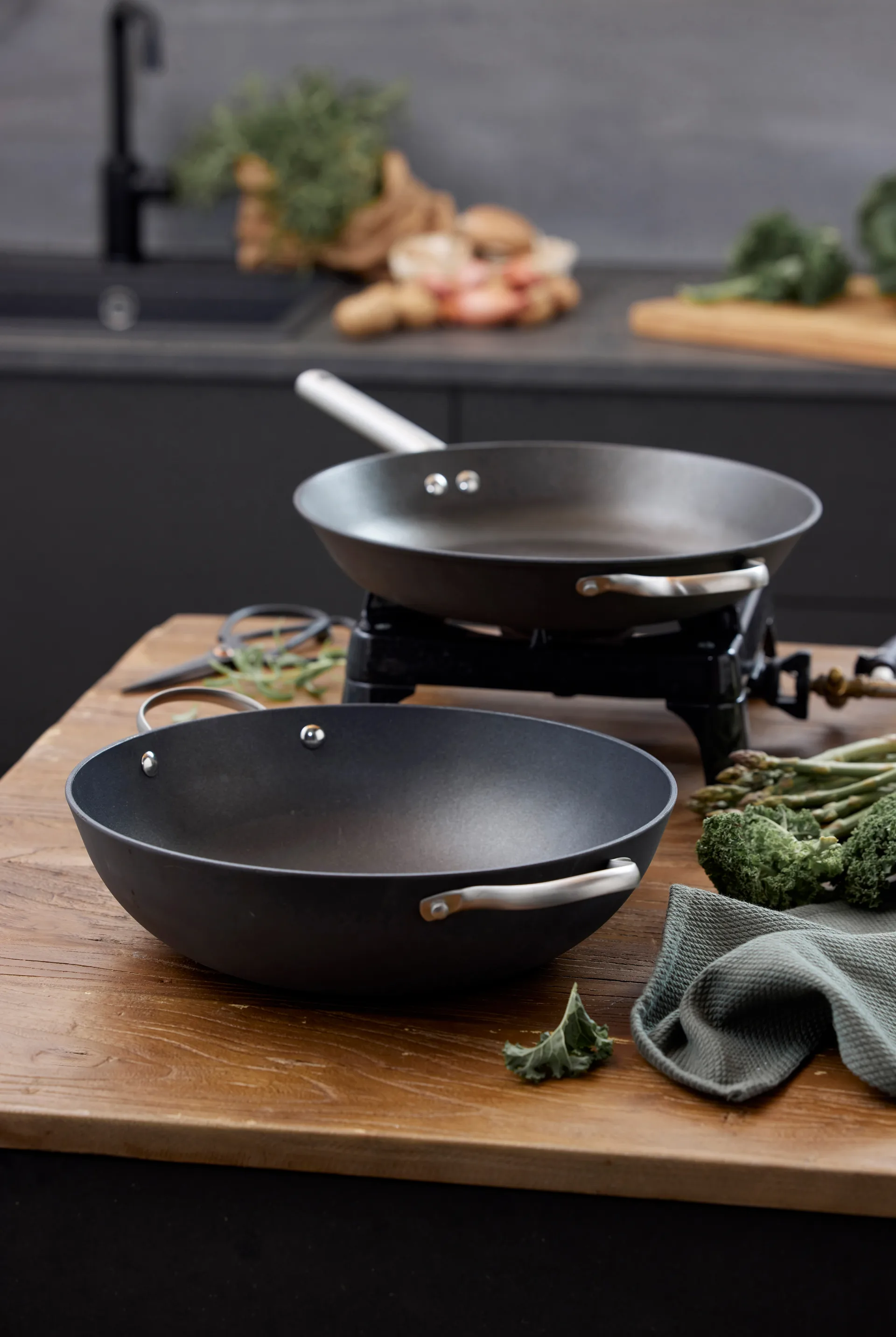 Patelnia do woka Garonne lekkie żeliwo, Ø34 cm Pillivuyt