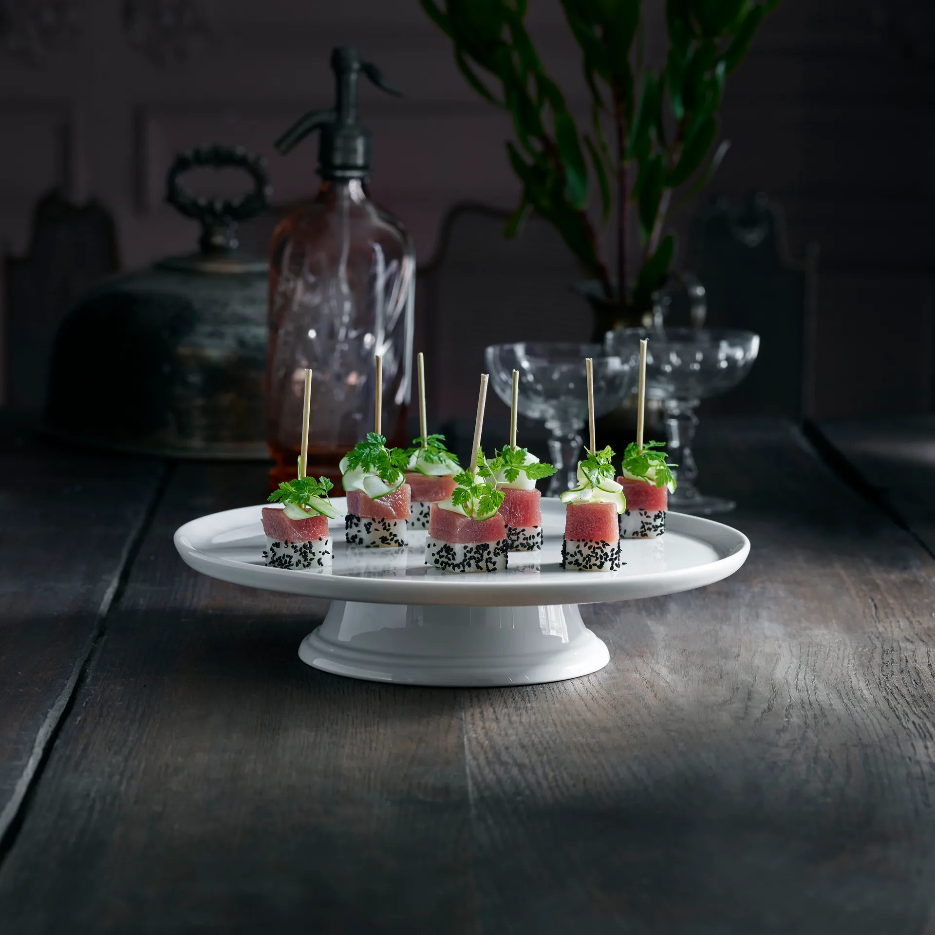 Pillivuyt talerz na ciasto na nóżce Ø30 cm, Biały Pillivuyt