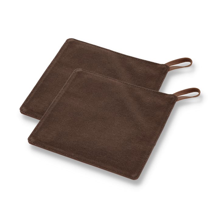 Rękawica do garnków Pillivuyt Gourmet 20,5x20,5 cm 2-pak, Brązowa skóra Pillivuyt