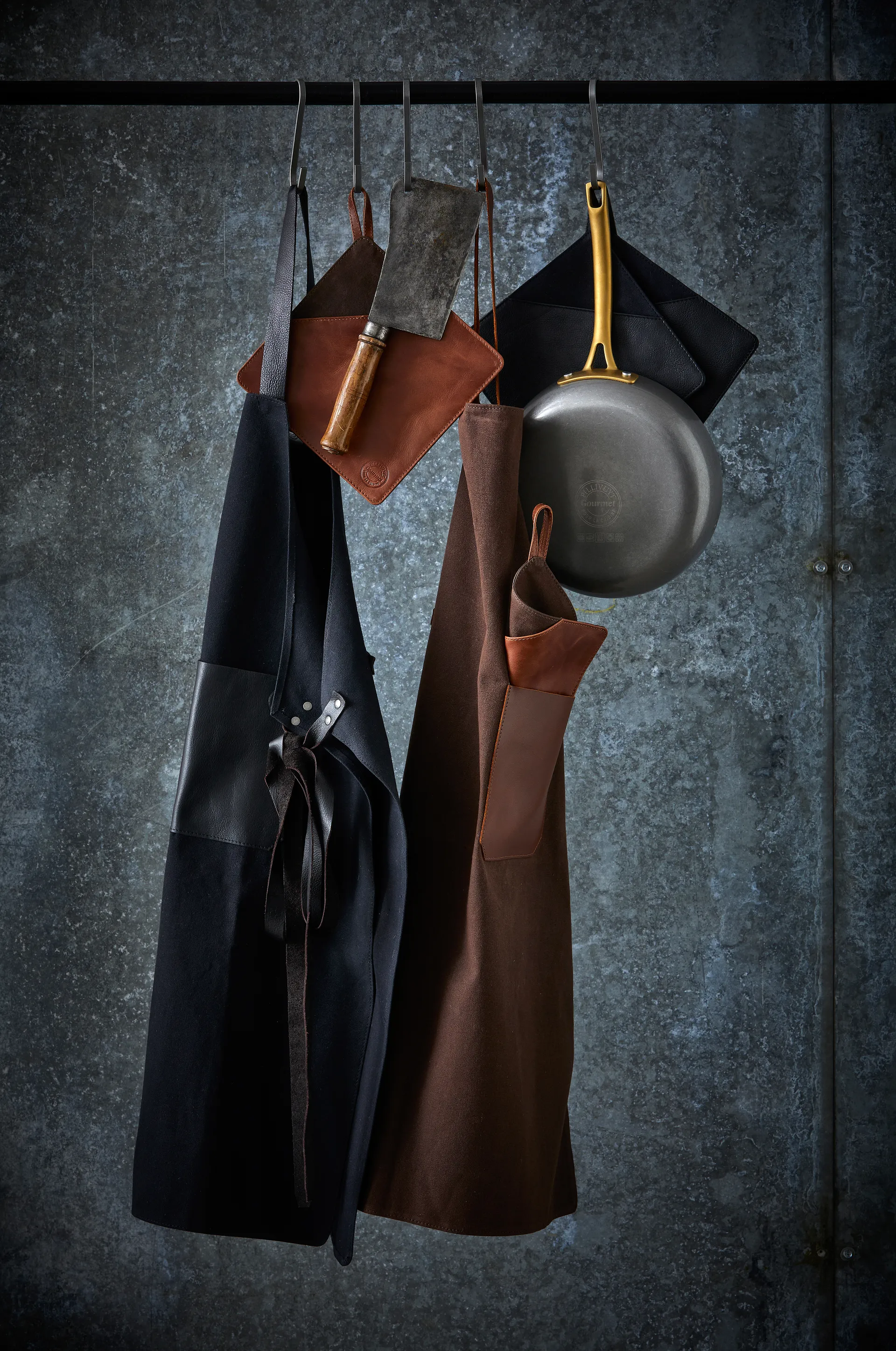 Rękawica do garnków Pillivuyt Gourmet 20,5x20,5 cm 2-pak, Brązowa skóra Pillivuyt