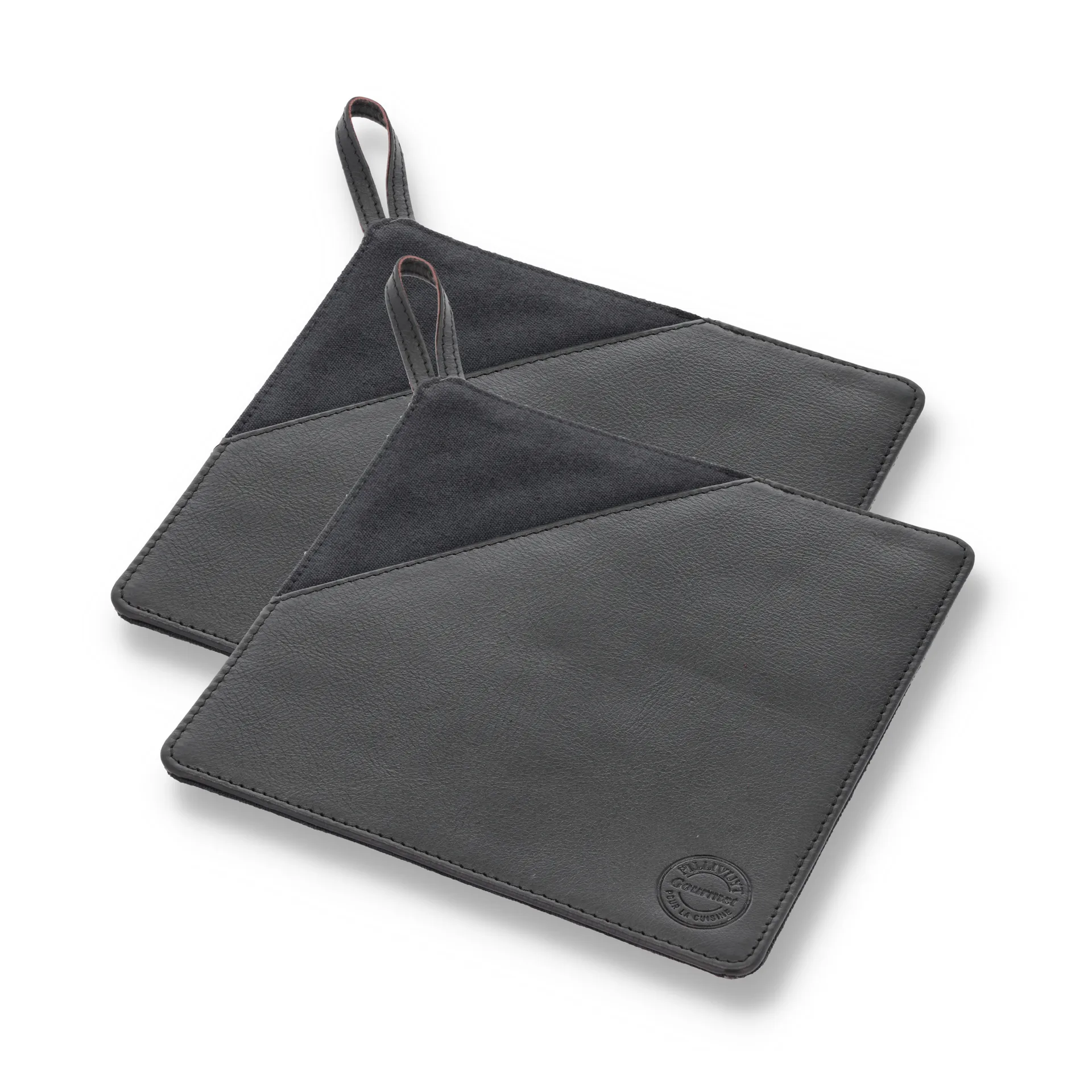 Rękawica do garnków Pillivuyt Gourmet 20,5x20,5 cm 2-pak, Czarna skóra Pillivuyt