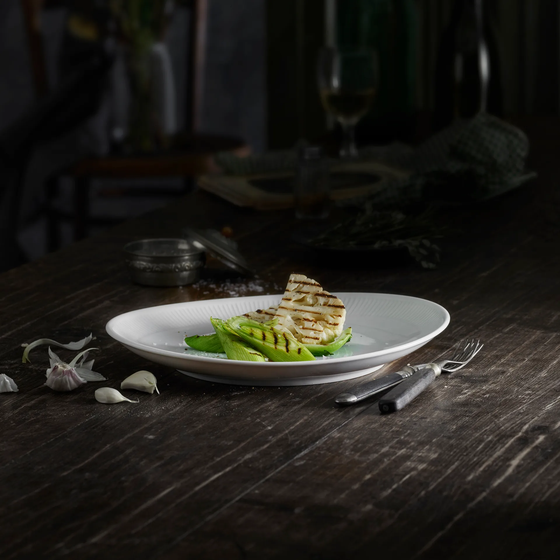 Talerz owalny na stek Plissé, Biały Pillivuyt