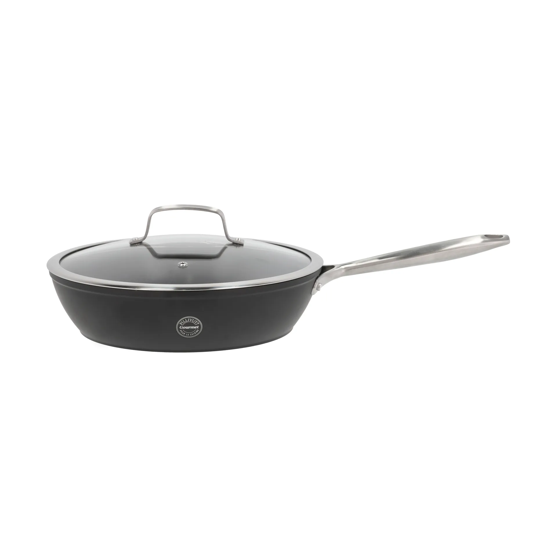 Travo głęboka patelnia ceramiczna non-stick 28 cm, Czarne aluminium Pillivuyt