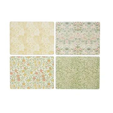 podkładki stołowe Morris & Co Simpley mixed 4 części - Fruit, Willow, Strawberry Thief, Marigold - Pimpernel