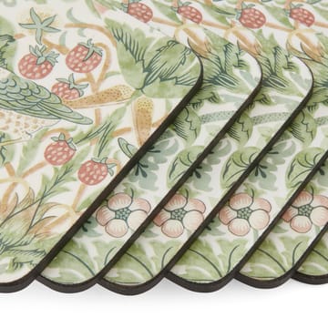 Podstawki pod szklanki Strawberry Thief, 6-pak - Green - Pimpernel