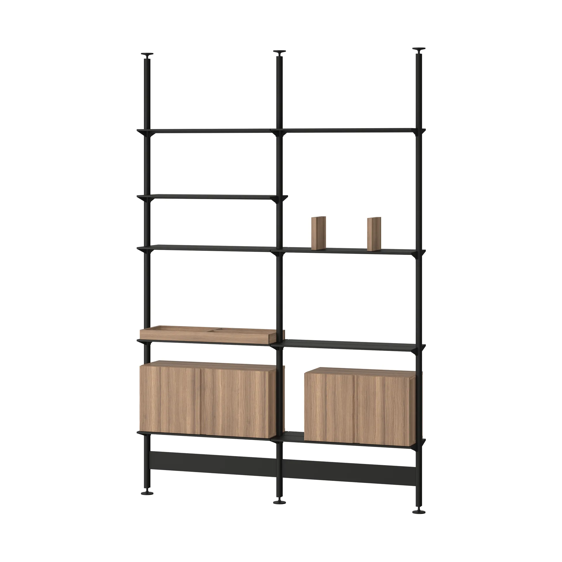 System półek Pira G2 F C A Black/Walnut 240–247 cm,  Pira