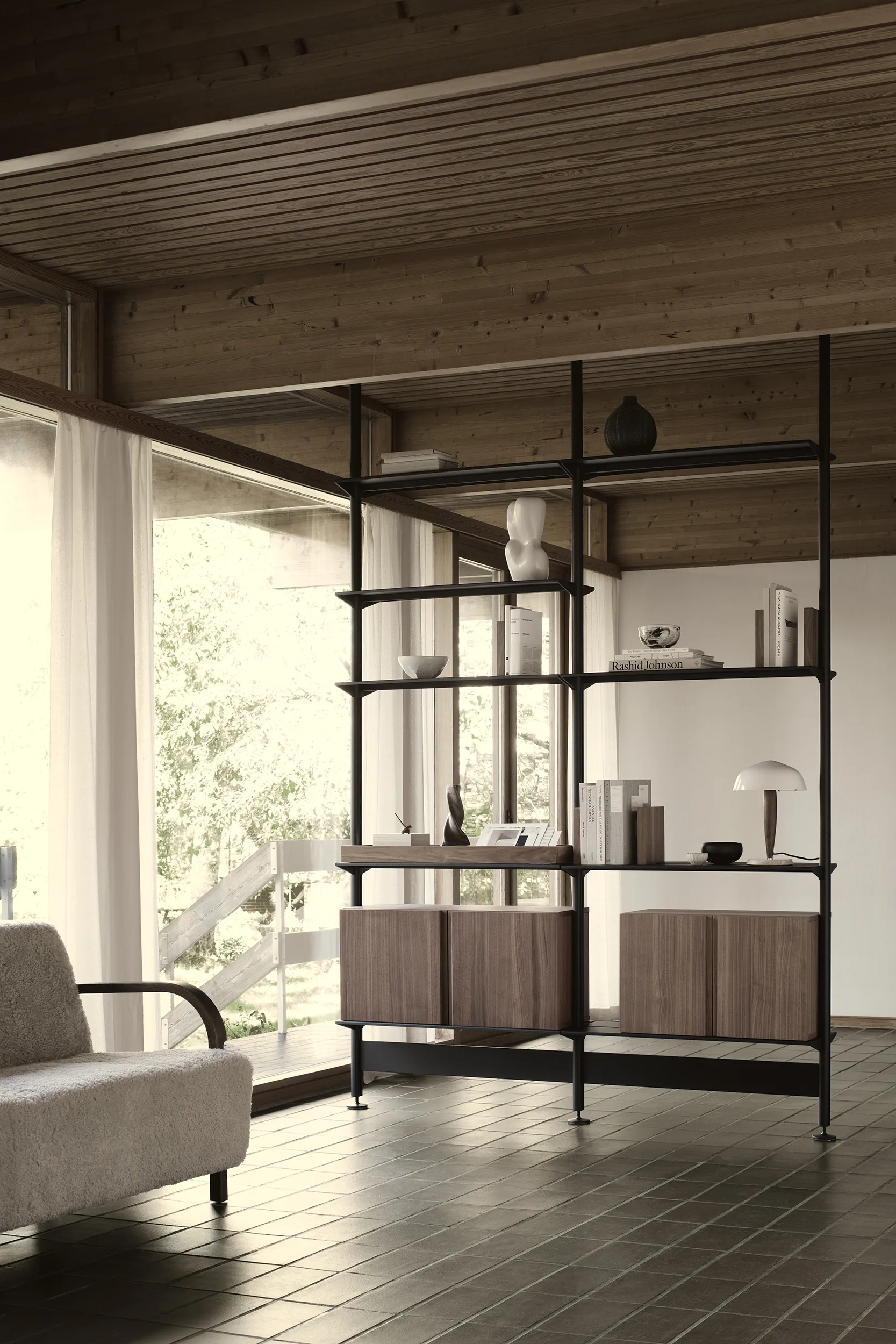 System półek Pira G2 F C A Black/Walnut 248-255 cm Pira