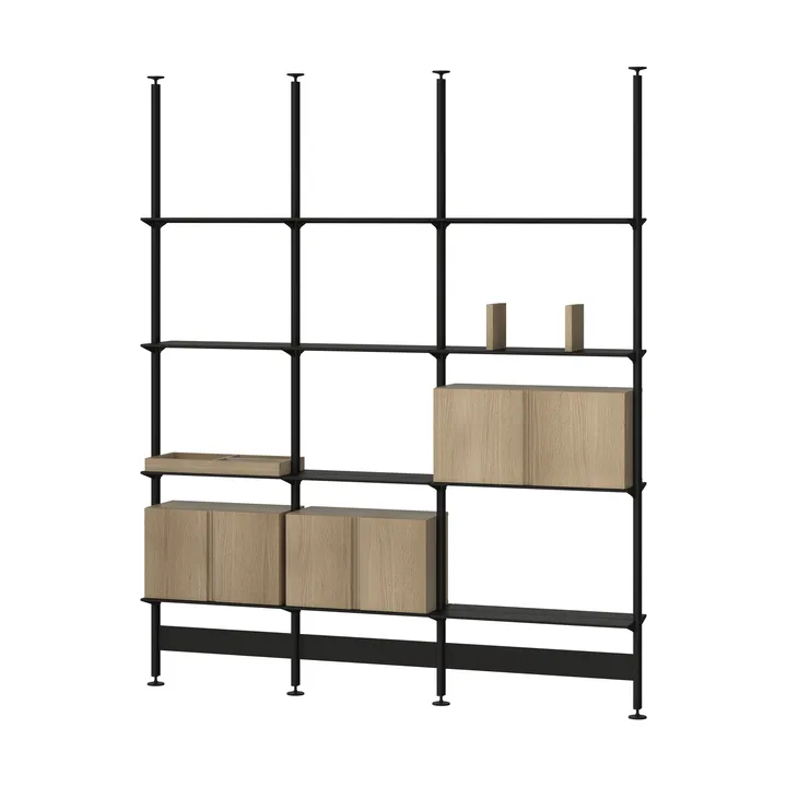 System półek Pira G2 F C B Black/Oak 256-264 cm - Pira