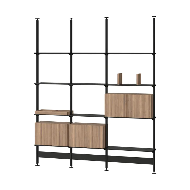 System półek Pira G2 F C B Black/Walnut 248–255 cm - Pira