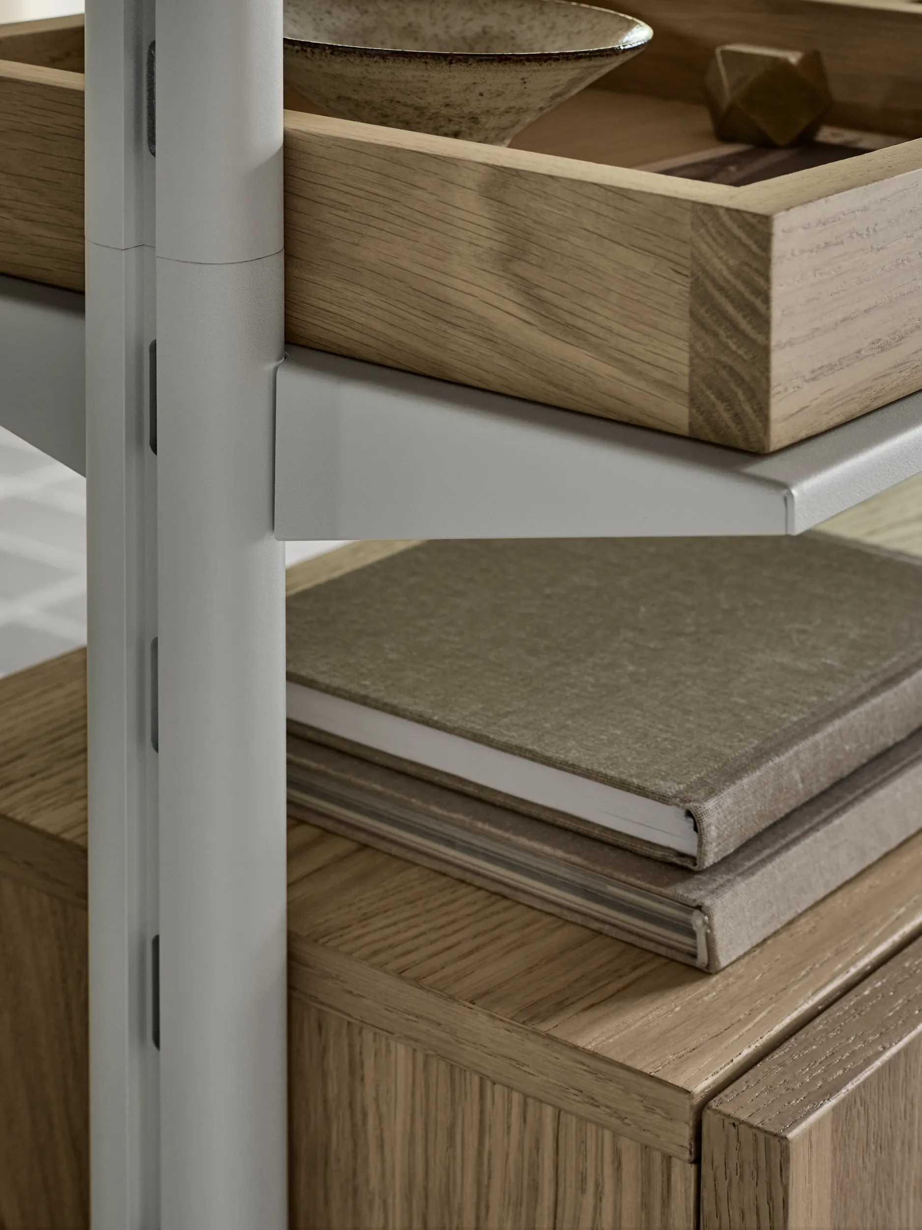 System półek Pira G2 F C B White/Oak 240–247 cm,  Pira