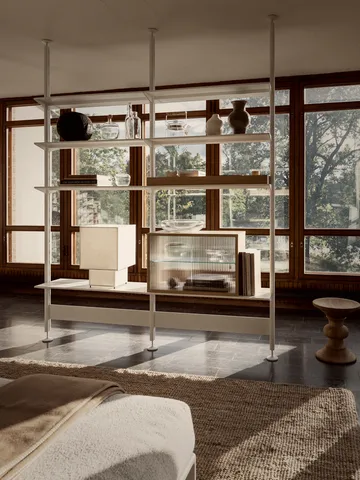 Witryna Pira - Dąb wybielany – szkło ryflowane, 70x31 cm, 4 drzwi - Pira