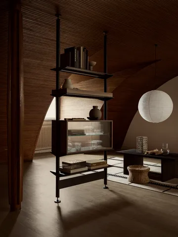 Witryna Pira - Orzech włoski – szkło ryflowane, 70x31 cm, tył szklany - Pira