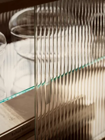 Witryna Pira - Orzech włoski – szkło ryflowane, 90x31 cm, tył szklany - Pira