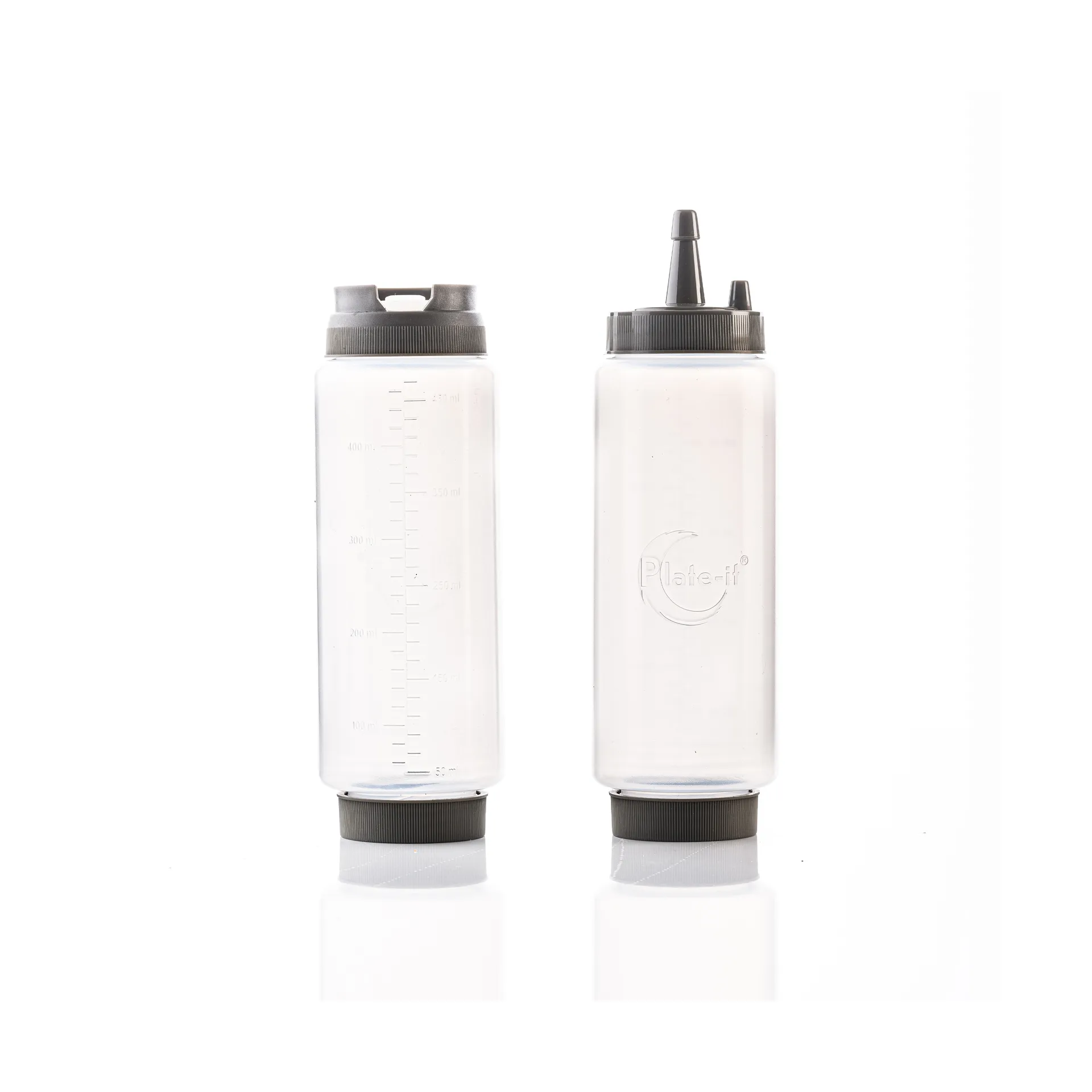 Butelka do wyciskania Plate-it 22 cm, 2 szt, Biało-szara Plate It
