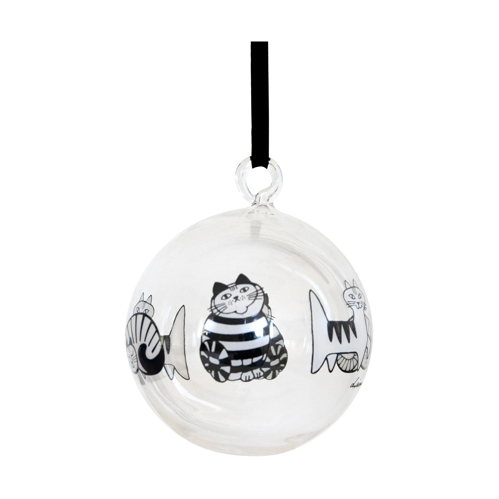 Bombka świąteczna Lisa Larson koty, White-black Pluto Design