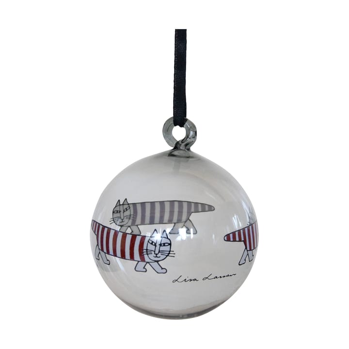 Bombka świąteczna Lisa Larson Mikey  - Silver-red-white - Pluto Design