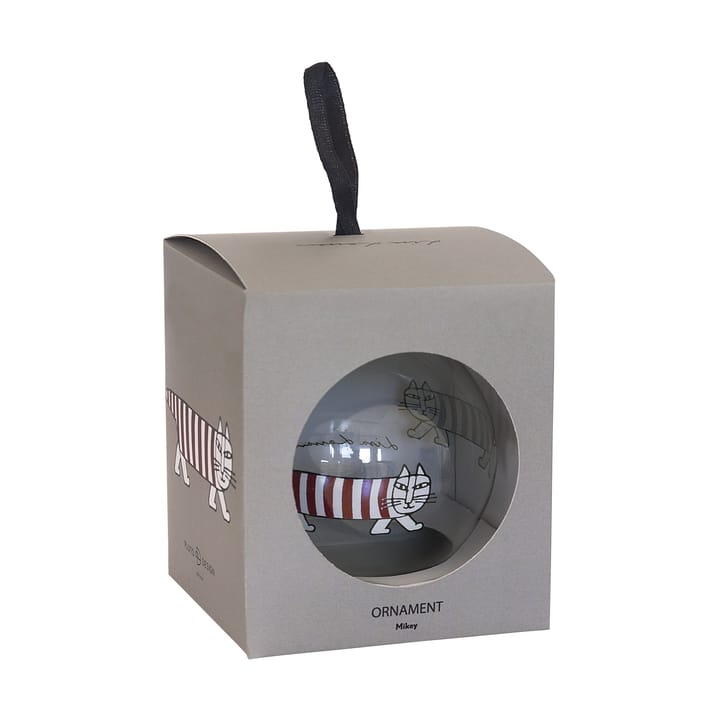 Bombka świąteczna Lisa Larson Mikey , Silver-red-white Pluto Design