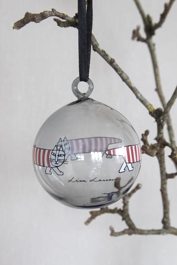 Bombka świąteczna Lisa Larson Mikey  - Silver-red-white - Pluto Design
