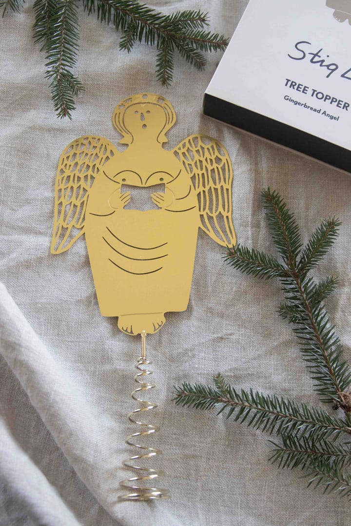 Dekoracja na czubek choinki Stig L Gingerbread Angel, Mosiądz Pluto Design