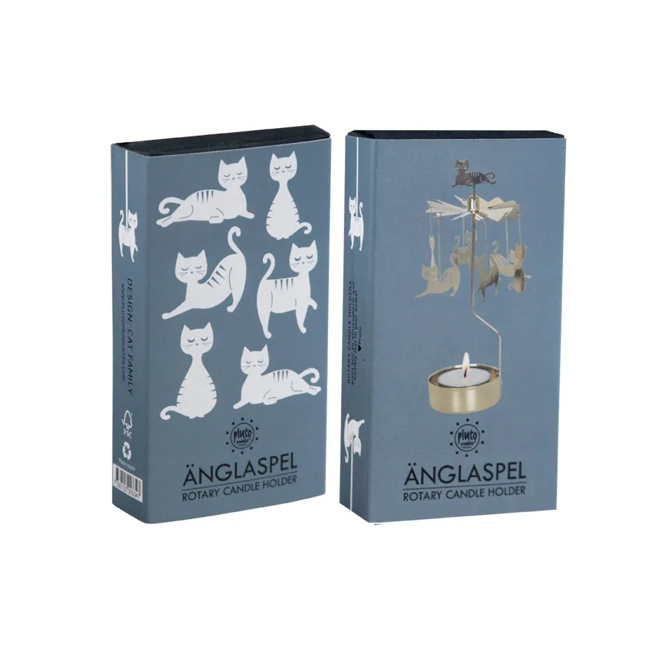 Dekoracja z rodziną kotów, Złoto Pluto Design