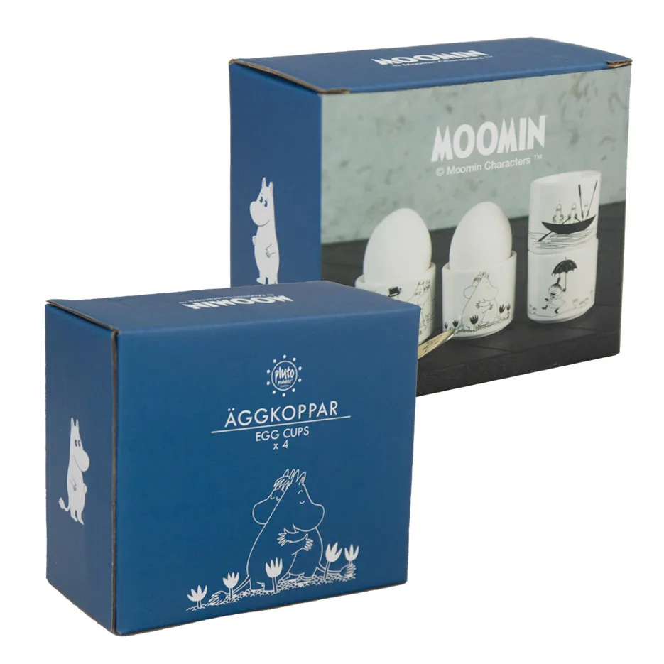 Kieliszek do jajka Muminki 4 szt., Biały Pluto Design