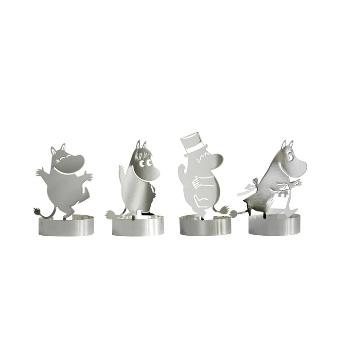 Mumin dekoracja 4 szt - srebro - Pluto Design