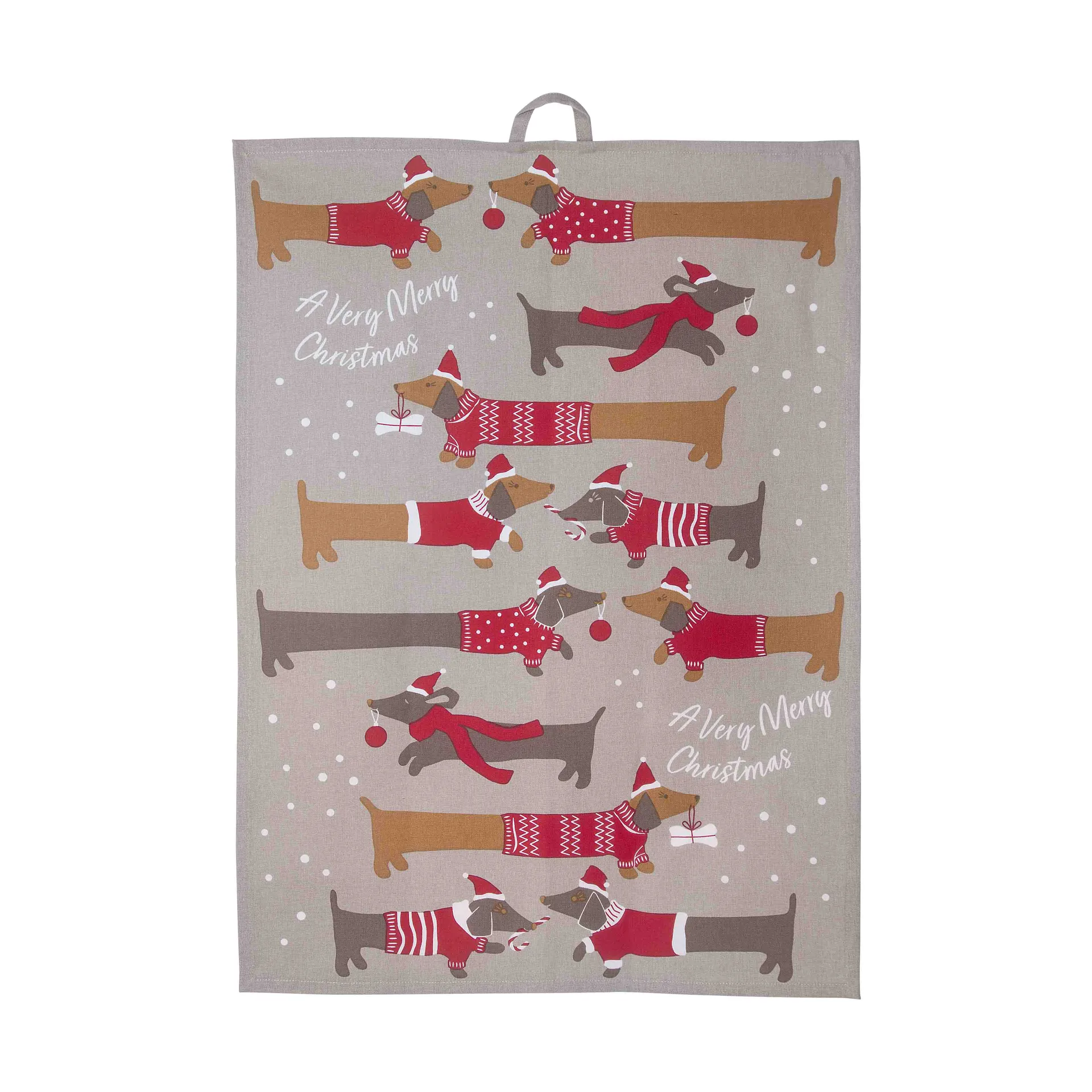 Ręcznik kuchenny Jolly dogs 50x70 cm, Czerwono-szara Pluto Design