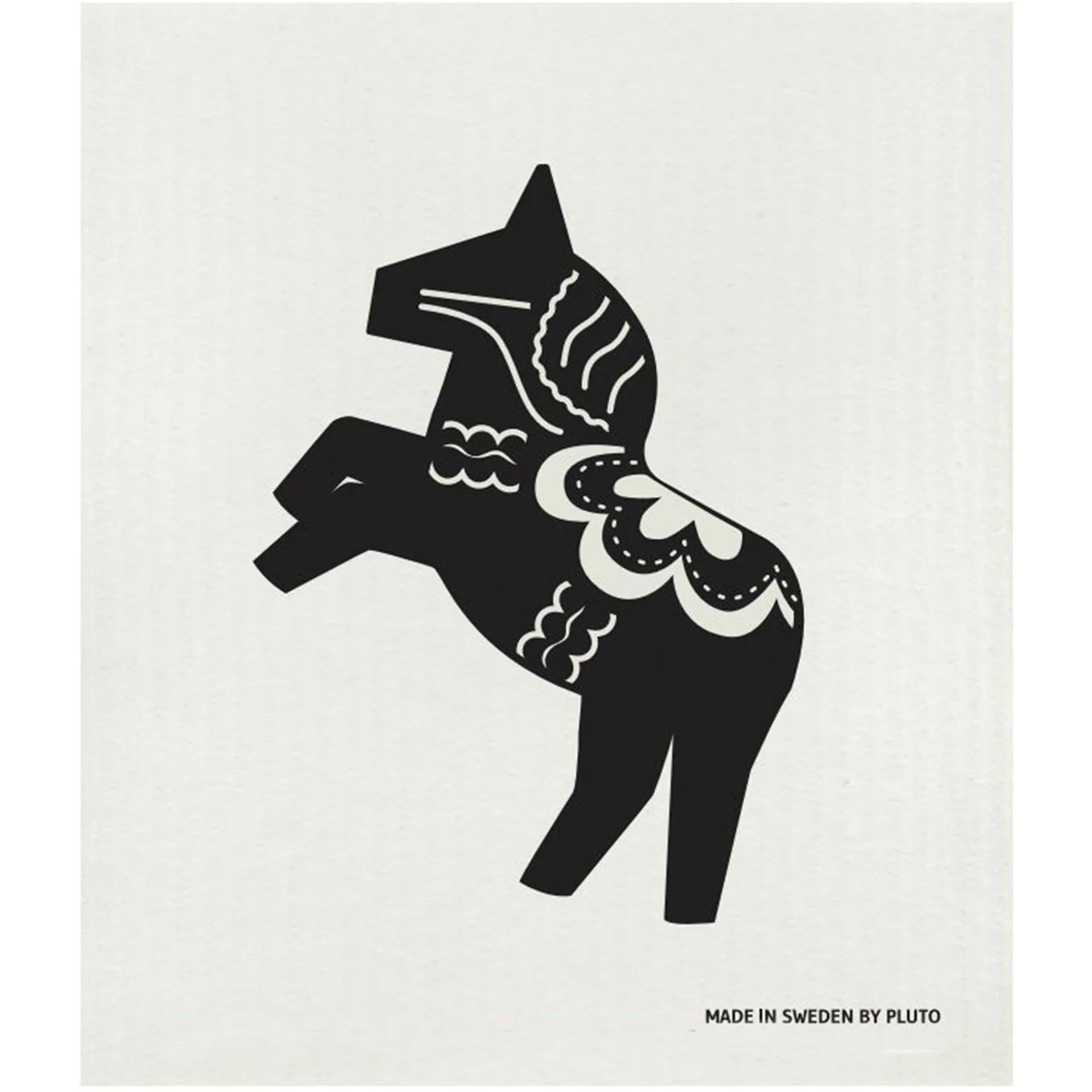 Ścierka do naczyń z motywem konia 17x20 cm, Czarno-biały Pluto Design
