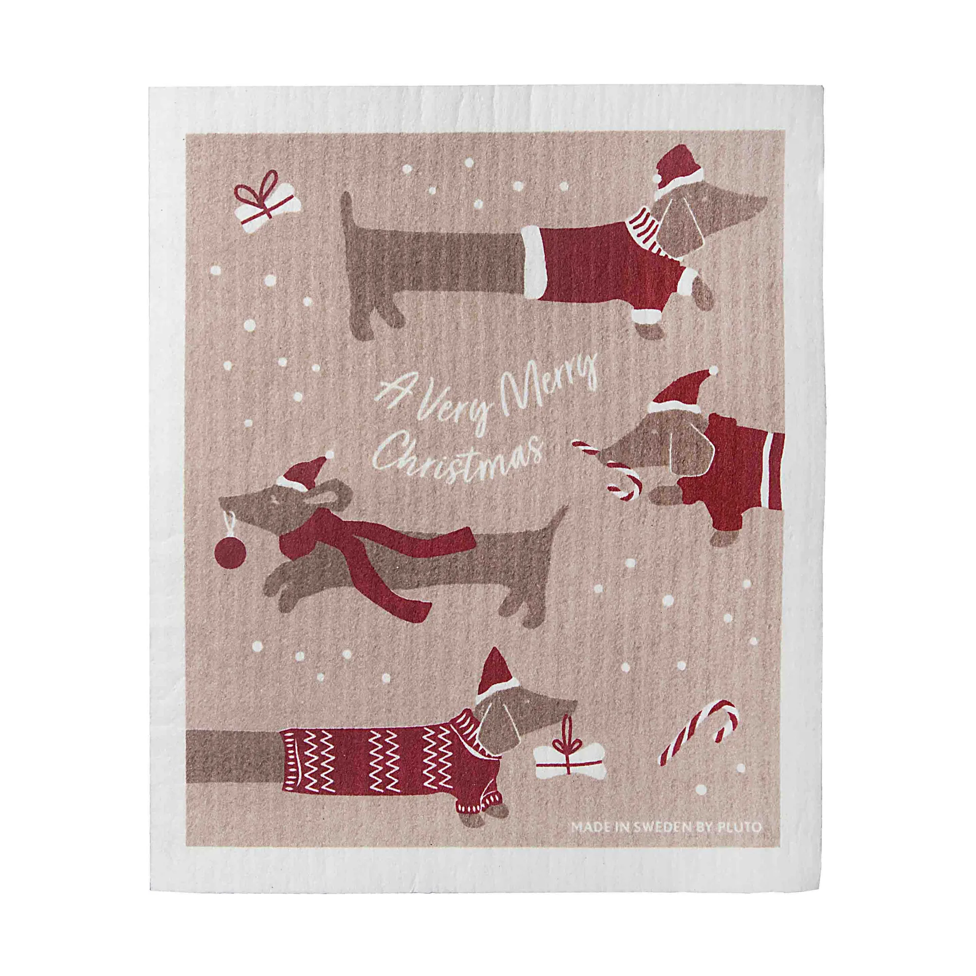 Ścierka do zmywania Jolly dogs , Czerwono-szara Pluto Design
