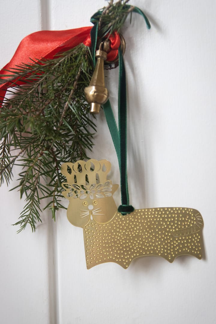 Stig L Gingerbread Cat zawieszka, Kolor: Złoty-mosiądz Pluto Design
