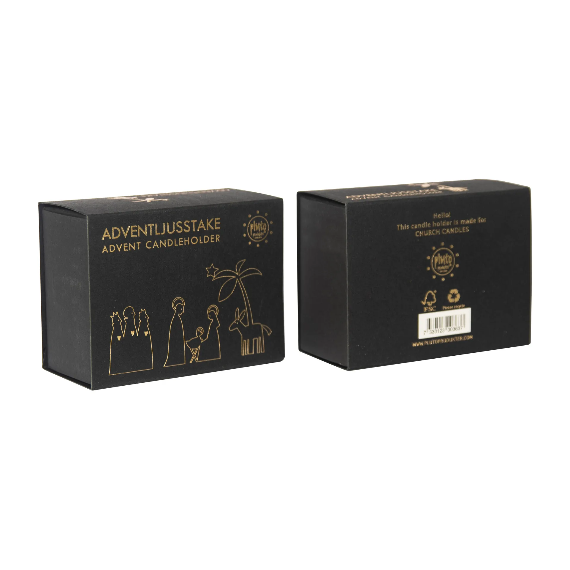 Świecznik adwentowy Szopka - metal, Mały Pluto Design