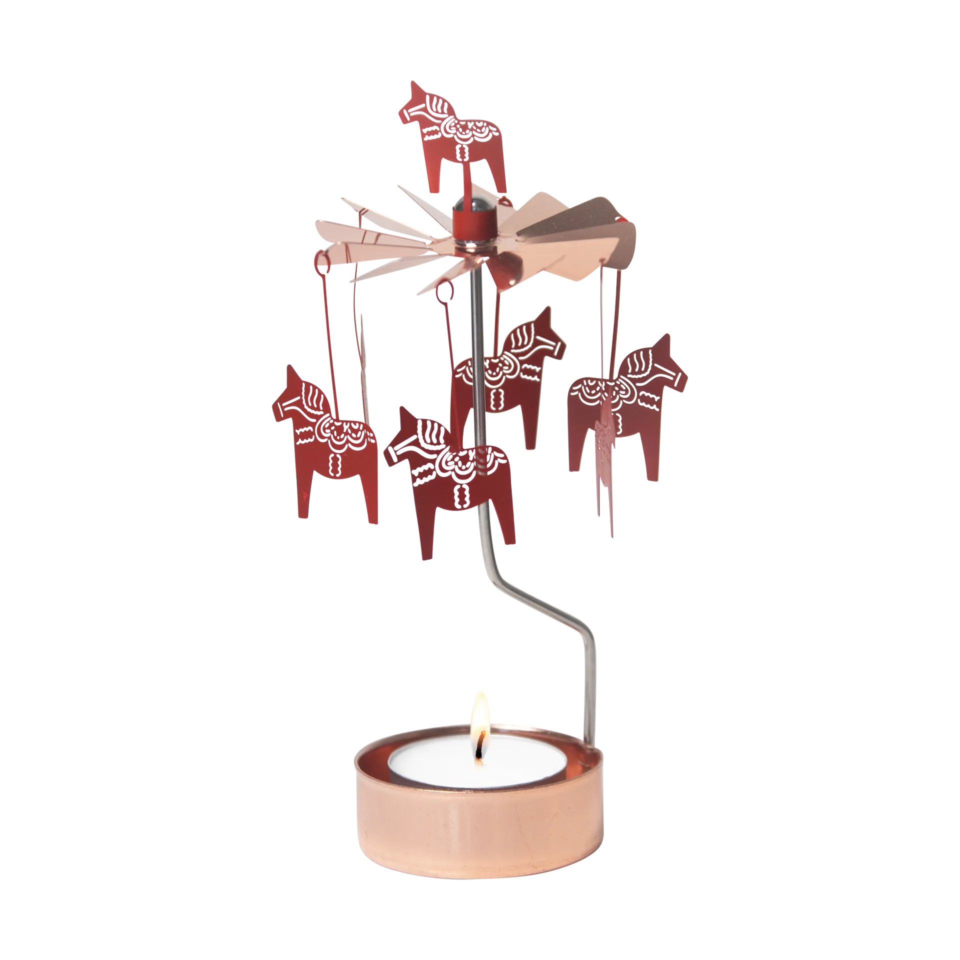 Świecznik - karuzela Dalahäst, Miedź-czerwień Pluto Design