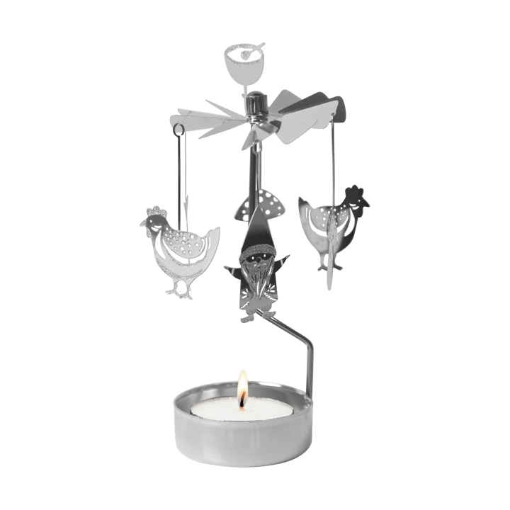 Świecznik karuzela - Fox & Santa  - Srebrny - Pluto Design