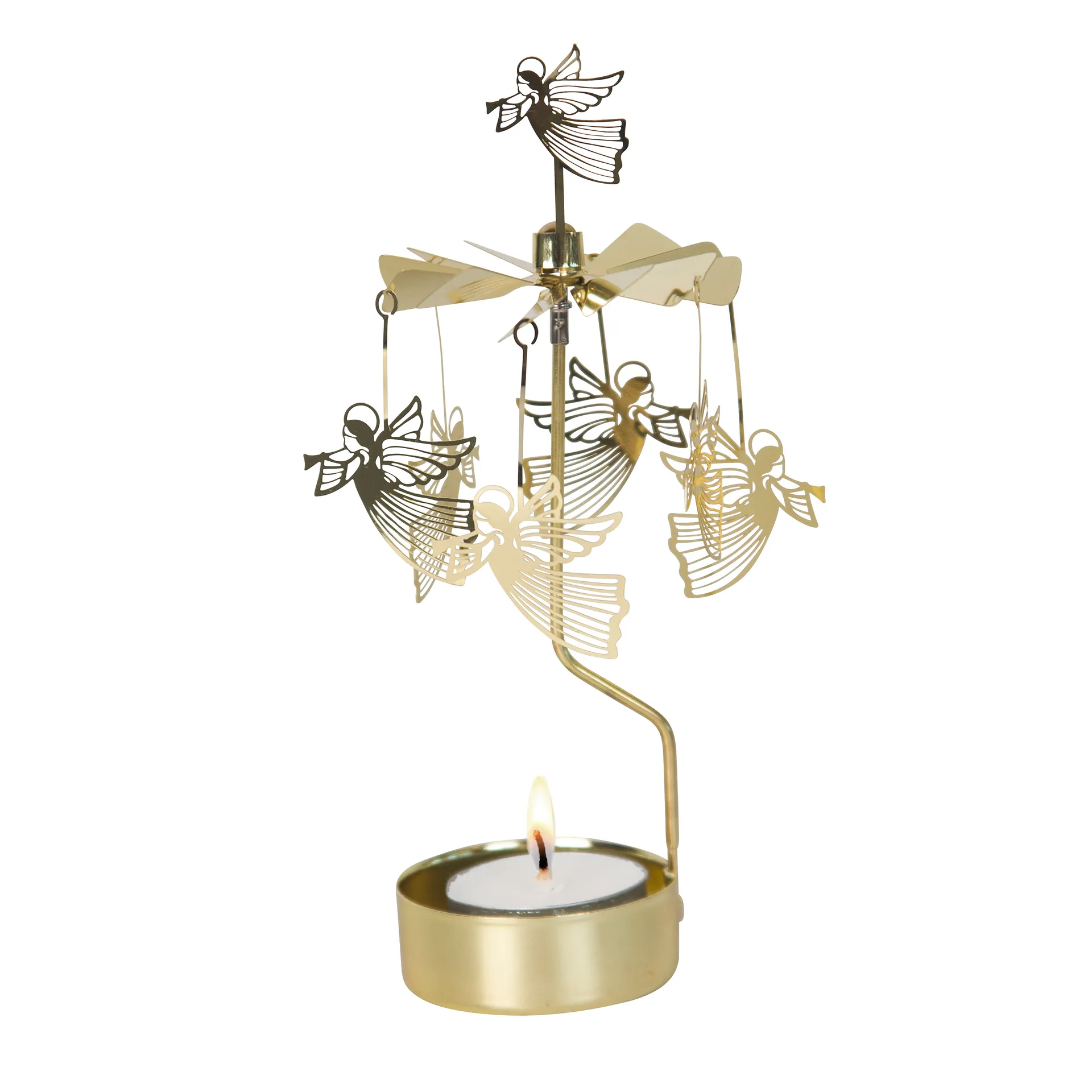 Świecznik karuzela - Latający Anioł, Złoty Pluto Design