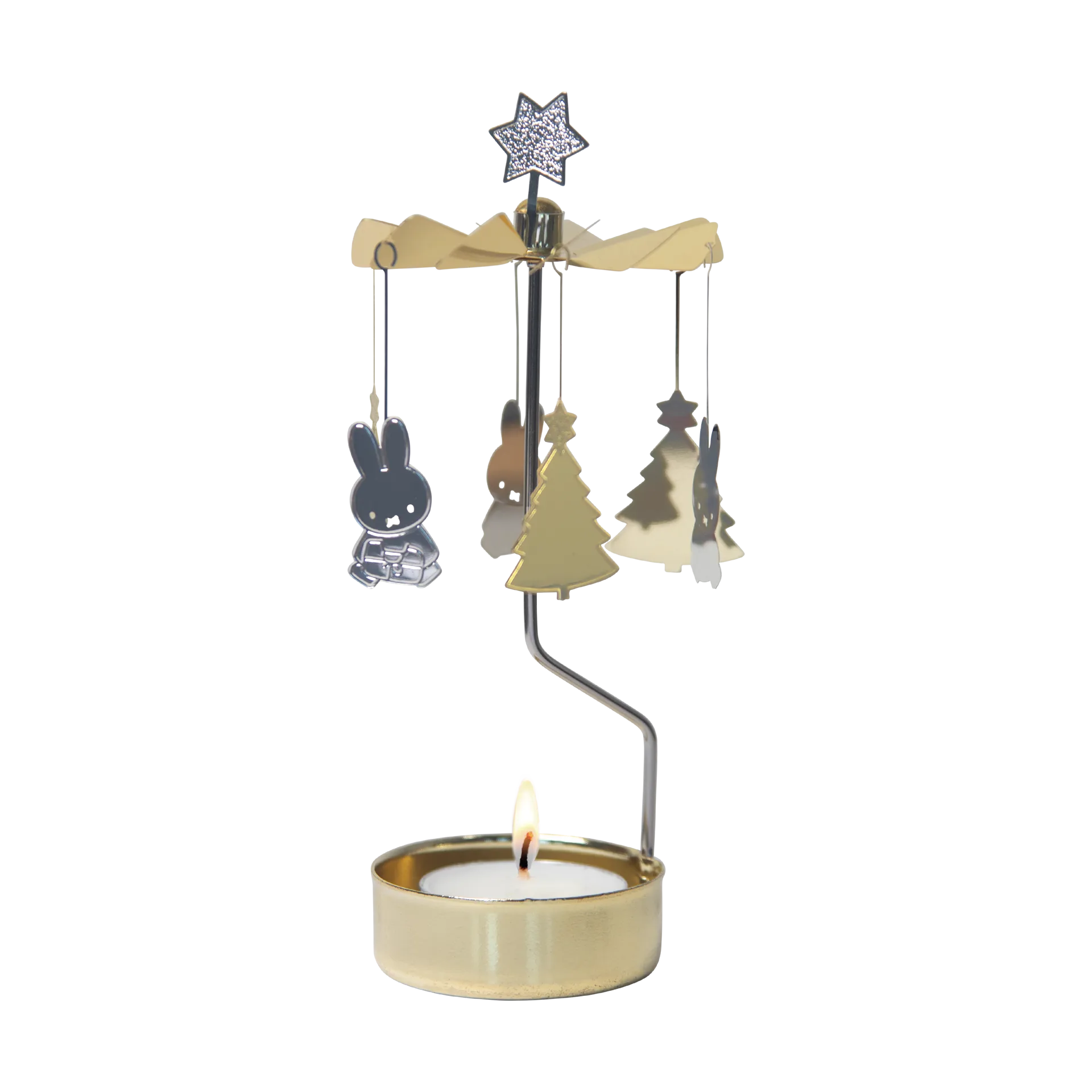 Świecznik - karuzela Miffy Christmas, Srebrno-złoty Pluto Design