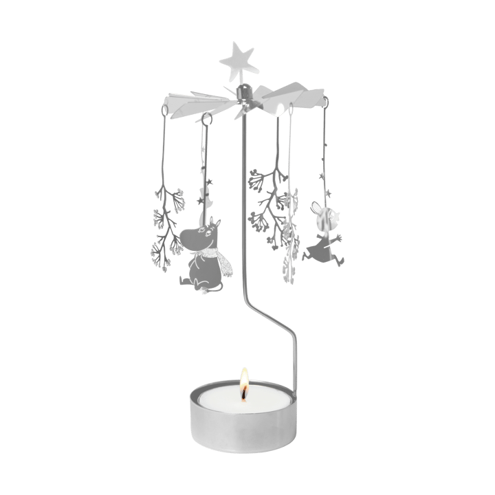 Świecznik karuzela - Mumin XL - First snow, silver - Pluto Design