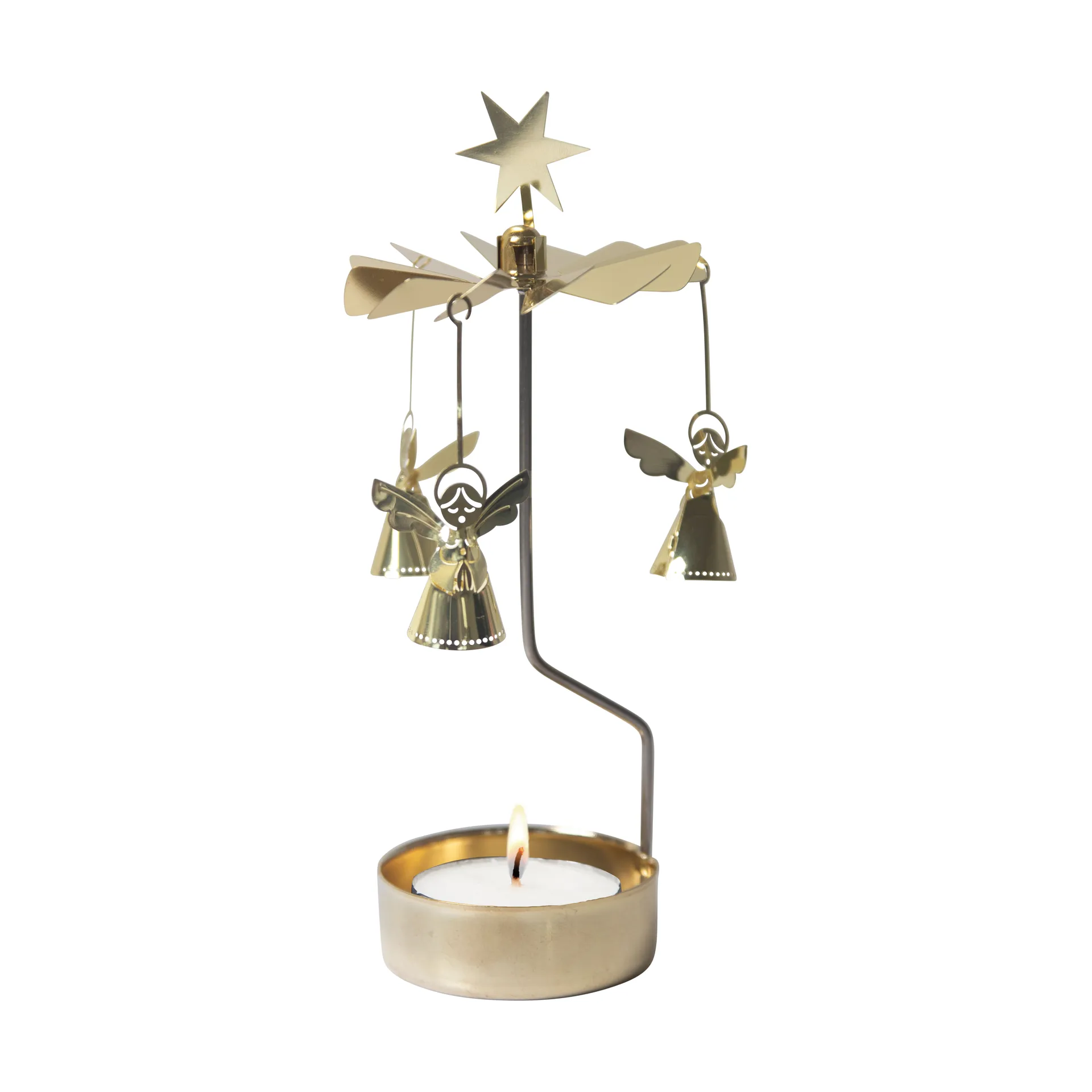 Świecznik karuzela - Singing angel 3D, Złoty Pluto Design