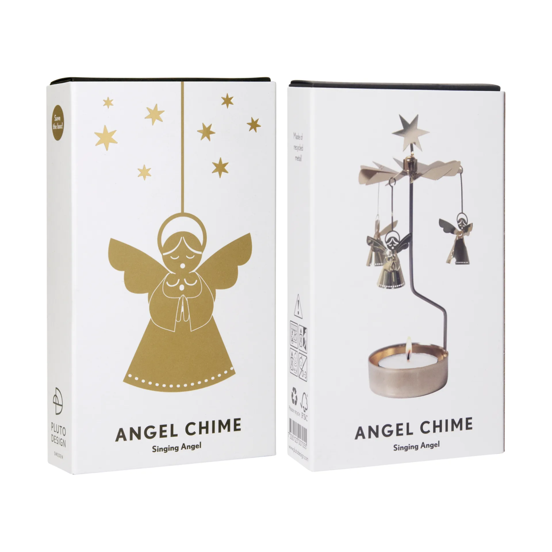 Świecznik karuzela - Singing angel 3D, Złoty Pluto Design