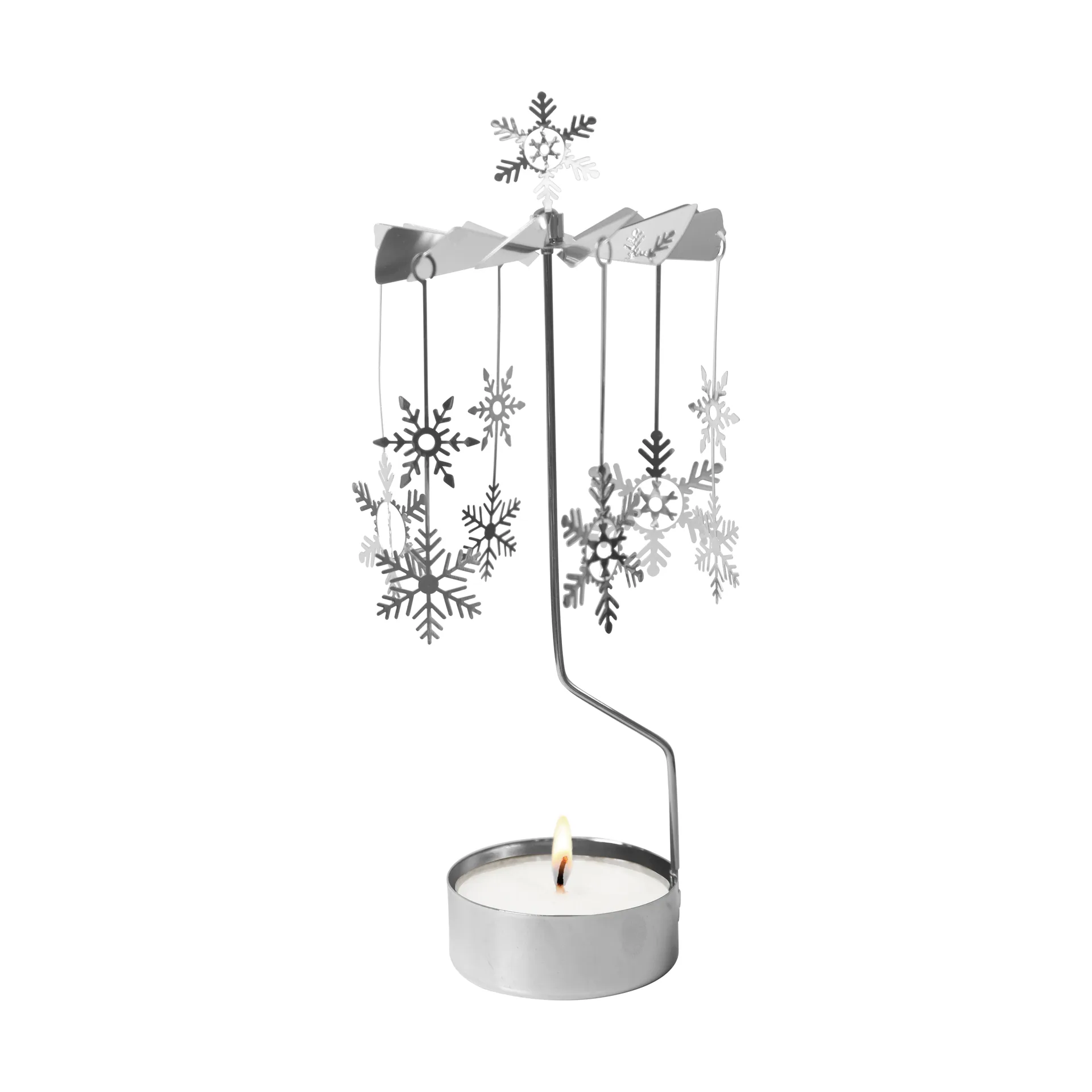 Świecznik karuzela - Snowfall XL, Srebrny Pluto Design